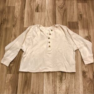 Madewell Crop Button Sweatshirt